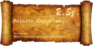 Reinitz Szalóme névjegykártya